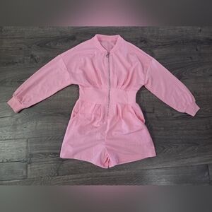 Girls Pink Zip-Up Romper Size 10 NWOT